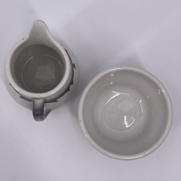 Jackson China Restaurant Ware Pitcher Open Top Bowl Set White Gray Findlay Ohio - Picture 7 of 7